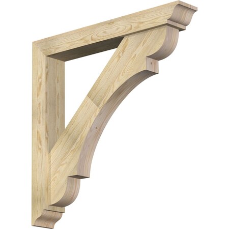 Ekena Millwork Olympic Traditional Rough Sawn Bracket w/ Offset Brace, Douglas Fir, 6"W x 40"D x 40"H BKT0604X40X40OLY01RDF